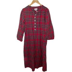 Lanz of Salsburg Red Tartan Plaid Nightgown Women Size Small 100% Cotton ~ 2021